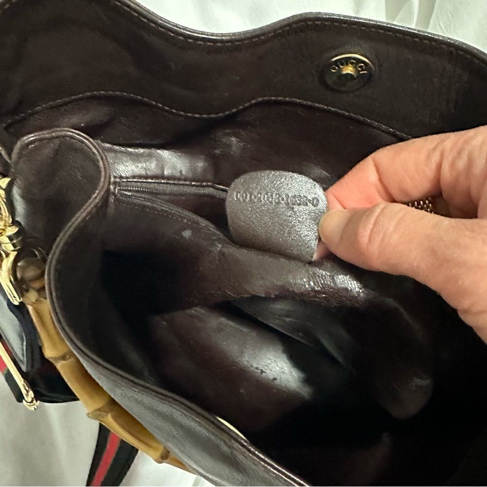 Gucci leather bag with bamboo handles - Picture 11 of 14